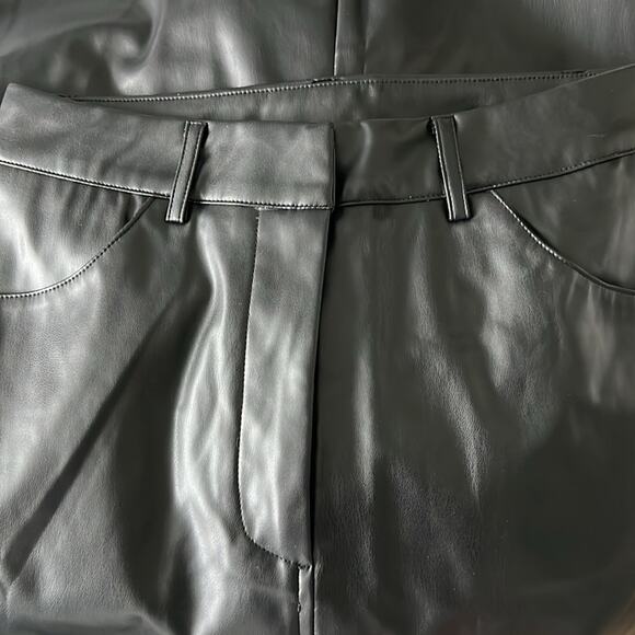 NWT REVOLVE &MINIMALIST lovers COMMENSE  black midi vegan leather skirt M - Picture 8 of 9